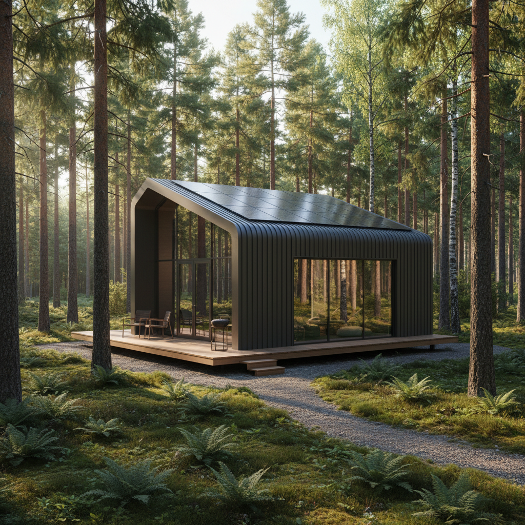 TerraPod capsule bungalow dans un environnement naturel